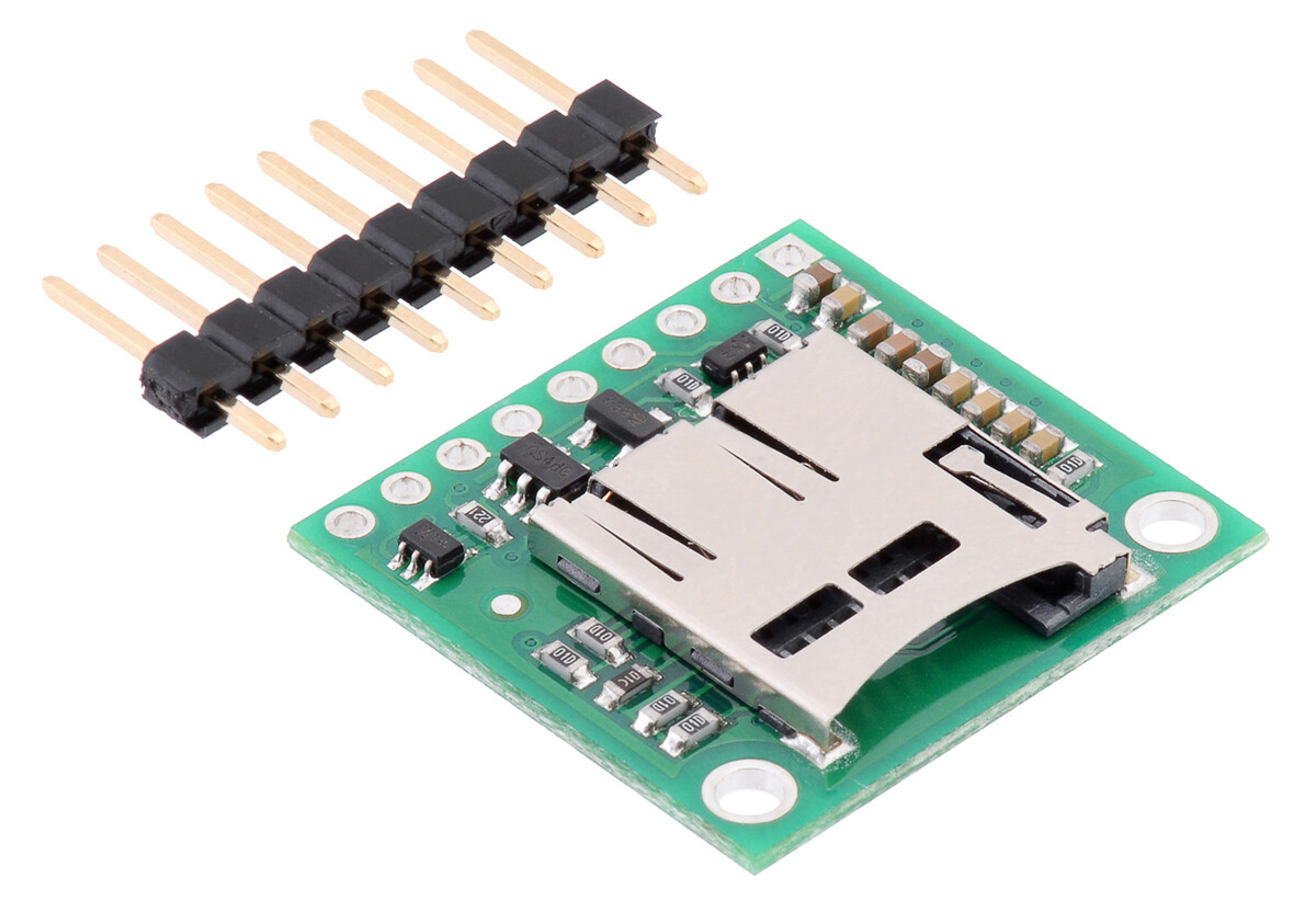 Pololu Breakout-kort til microSD-kort med 3,3 V regulator og niveauomformere 2587