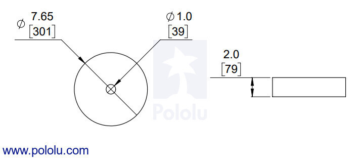 Pololu Magnetisk encoderdisc til Micro Metal Gearmotorer, 12 CPR (Større mængder) 2599