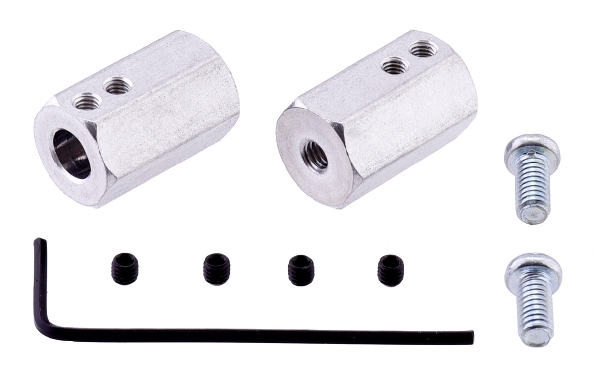 Pololu 12 mm sekskantet hjuladapter til 6 mm aksel (2-pak) 2686