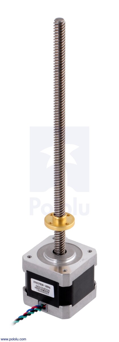 Pololu Stepmotor med 18 cm gevind, bipolar, 200 trin, revision 42x38 mm, 2.8 V, 1.7 A, fase 2689
