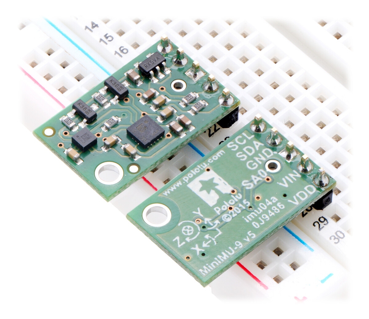 Pololu MinIMU-9 v5 Gyroskop, accelerometer og kompas (LSM6DS33 og LIS3MDL bærer) 2738