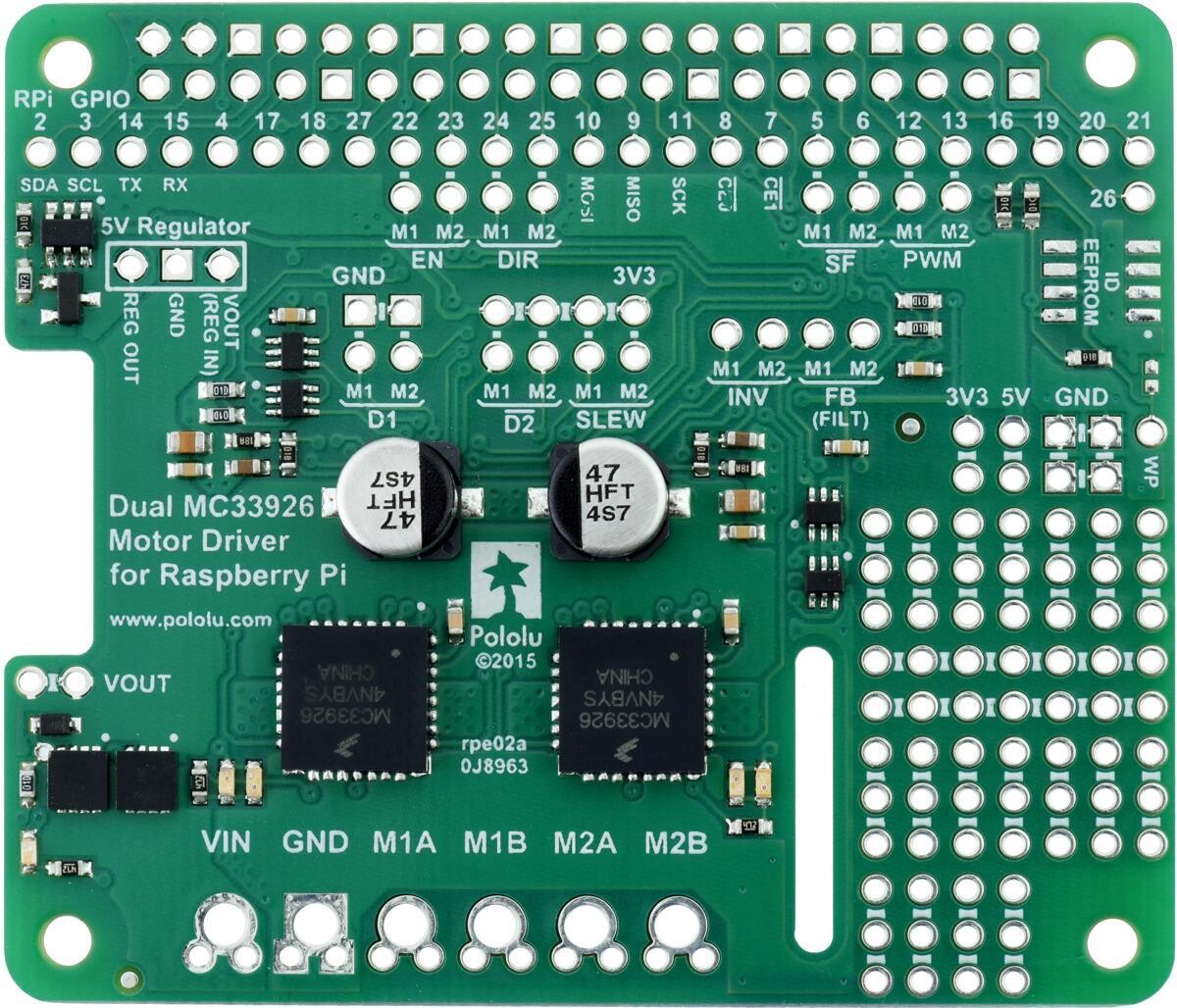 Pololu Dual MC33926 Motorstyring for Raspberry Pi (Delmængde) 2755
