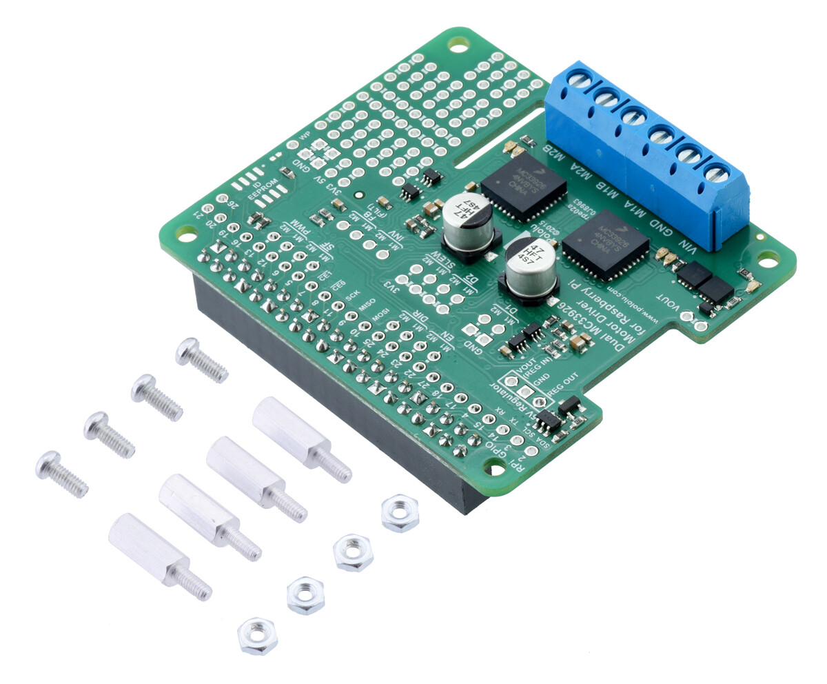 Pololu Dual MC33926 Motorstyring for Raspberry Pi (Samlet) 2756