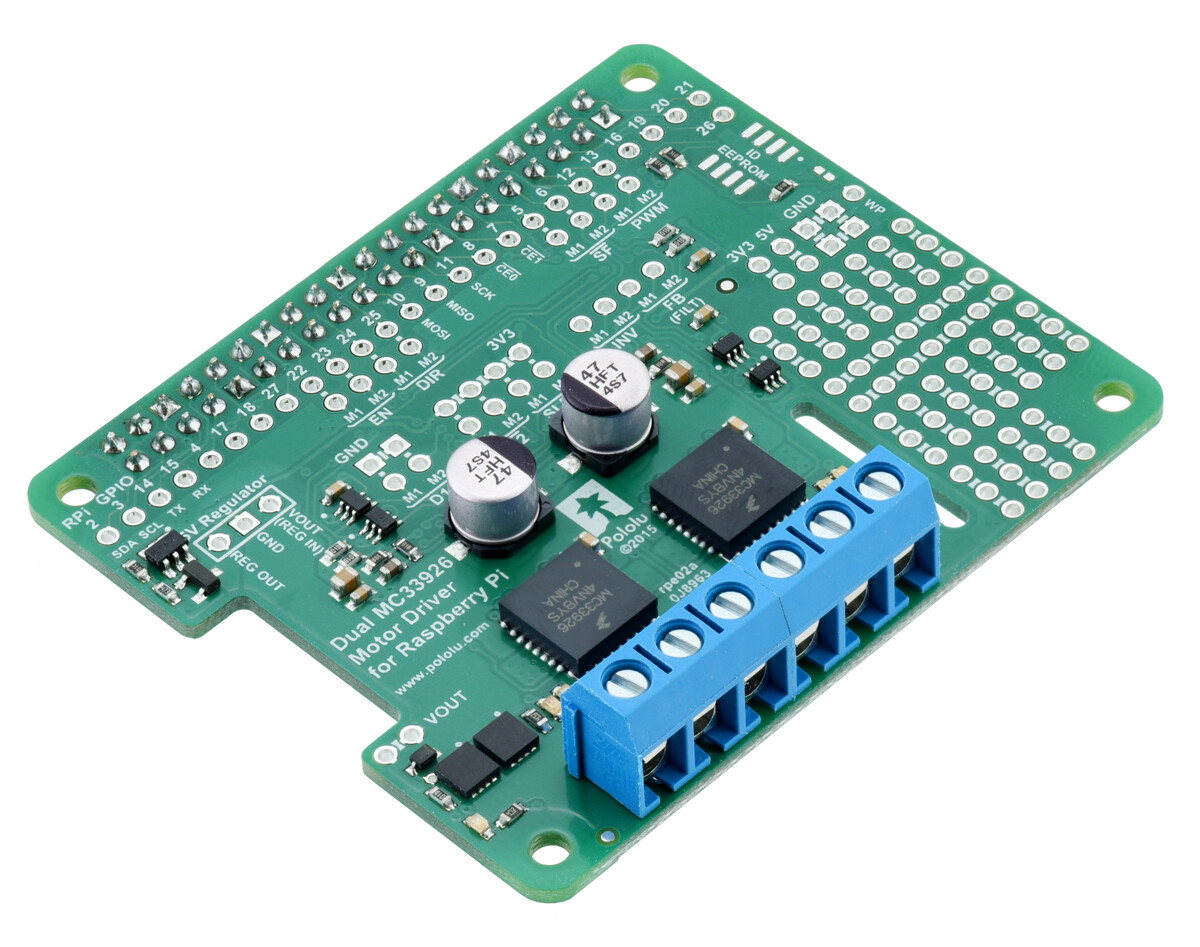 Pololu Dual MC33926 Motorstyring for Raspberry Pi (Samlet) 2756