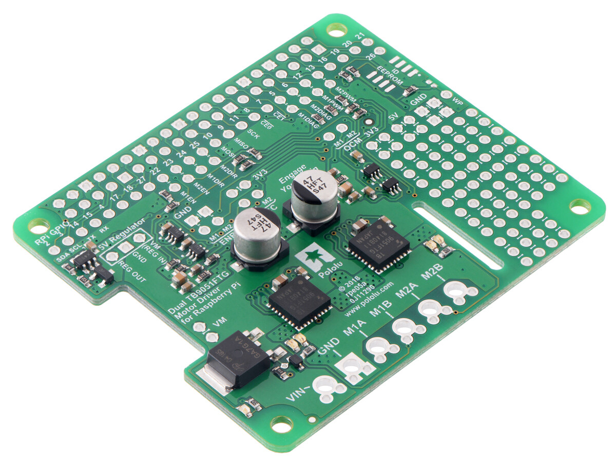 Pololu Dual TB9051FTG Motor Driver til Raspberry Pi (Delvist sæt) 2761