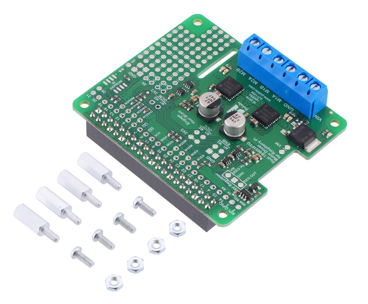 Pololu Dual TB9051FTG Motor Driver til Raspberry Pi (Samlet) 2762