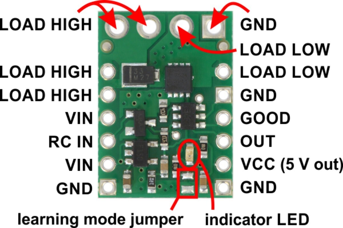 Pololu RC-kontakt med medium lavside MOSFET 2803