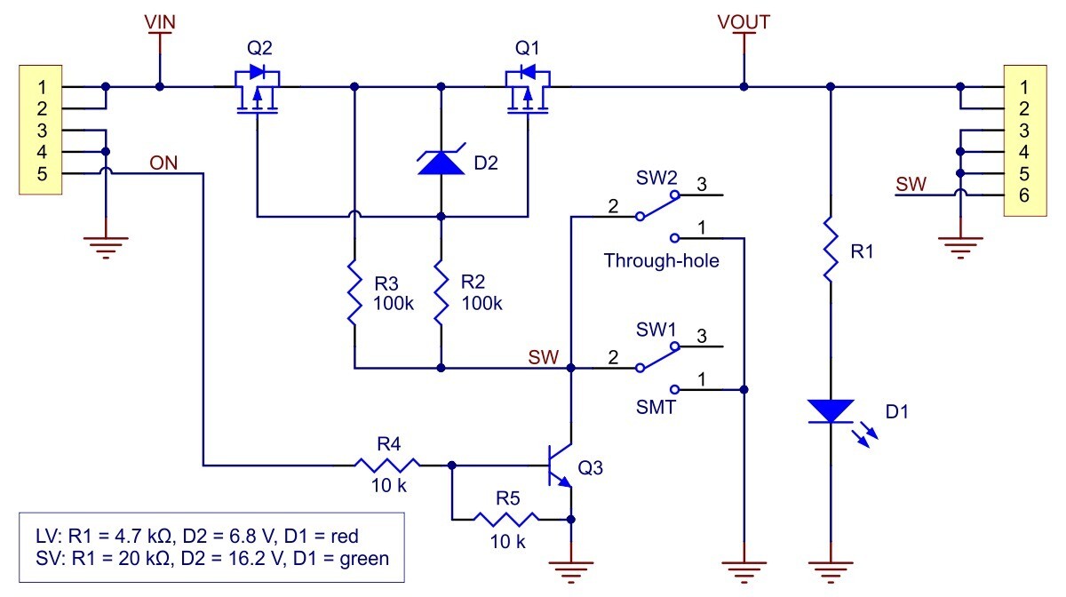 Pololu Mini MOSFET Skiftkontakt med omvendt spændingsbeskyttelse, SV 2811