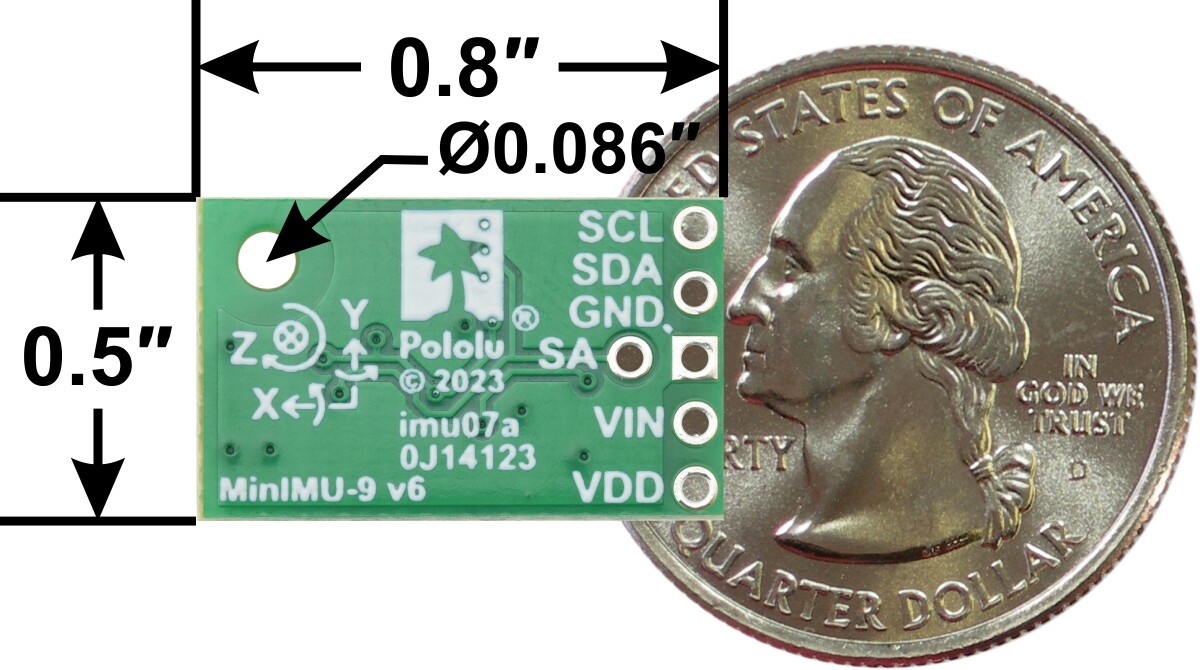 Pololu MinIMU-9 v6 Gyroskop, accelerometer og kompas (LSM6DSO og LIS3MDL bærer) 2862