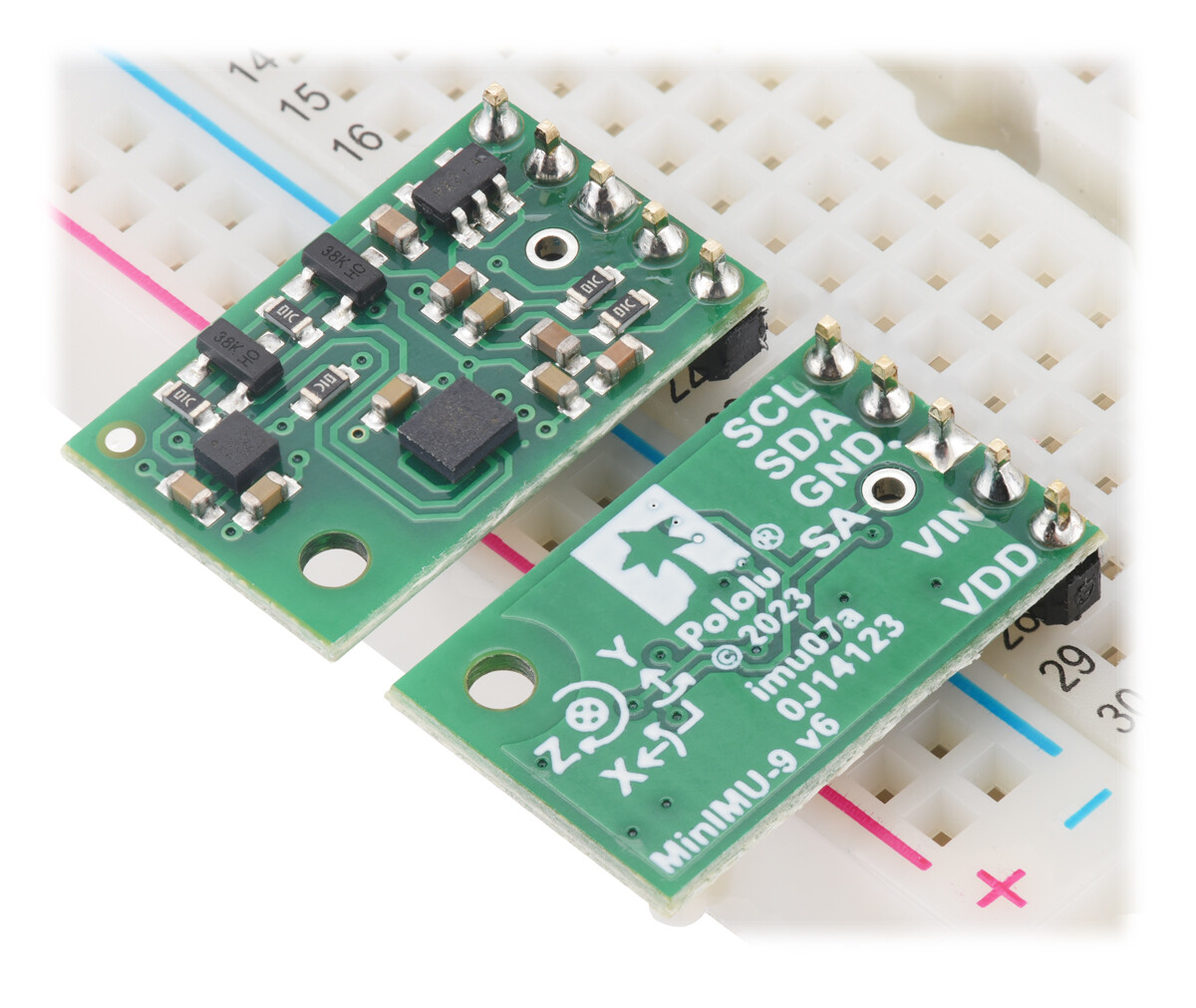 Pololu MinIMU-9 v6 Gyroskop, accelerometer og kompas (LSM6DSO og LIS3MDL bærer) 2862