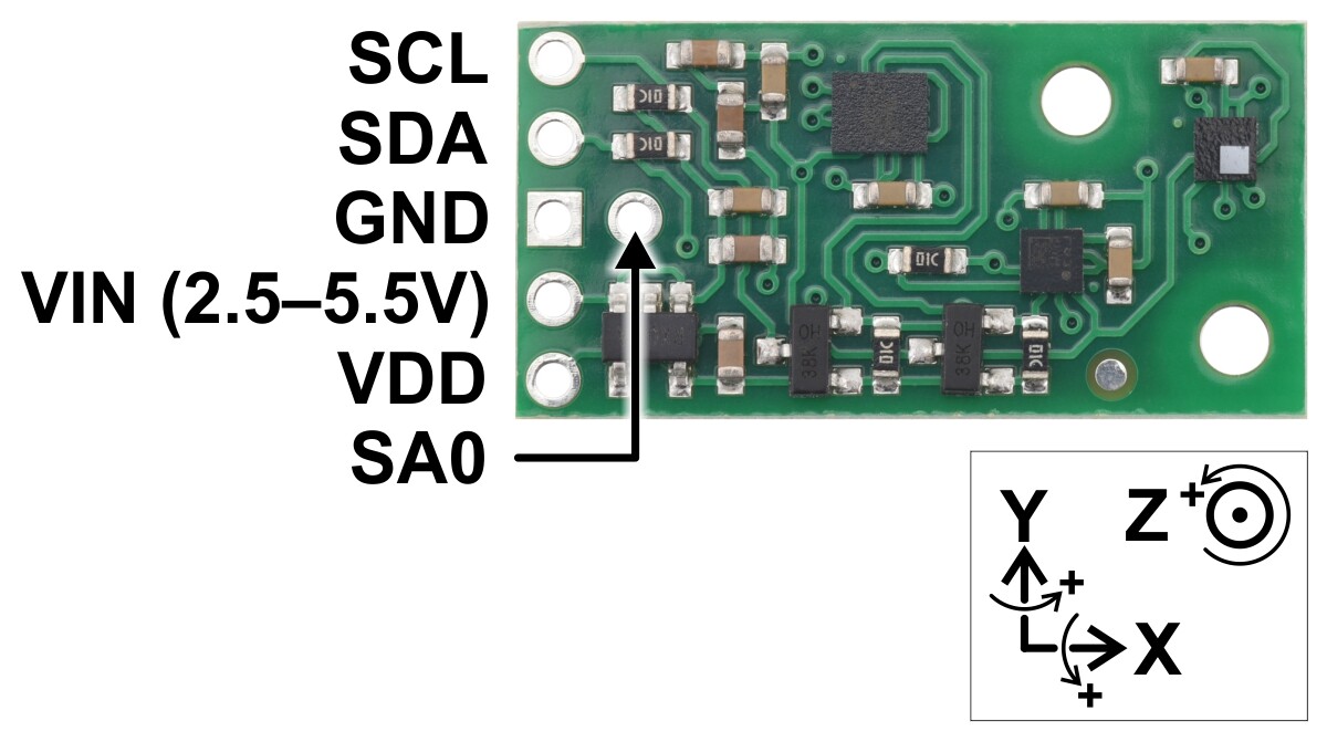 Pololu AltIMU-10 v6 Gyroskop, accelerometer og kompas samt højdemåler (LSM6DSO, LIS3MDL og LPS22DF bærer) 2863
