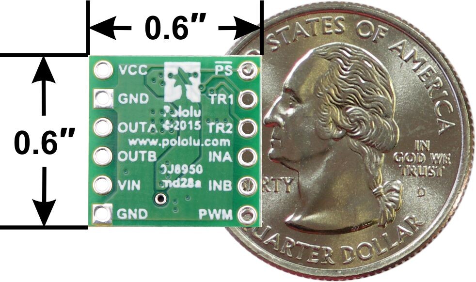 Pololu BD65496MUV Single Brushed DC Motor Driver Carrier 2960