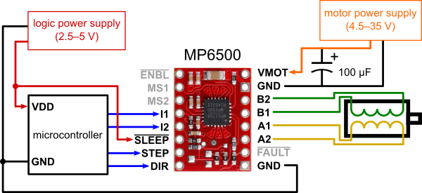 Pololu MP6500 Stepmotor Driver Carrier Digitalstrømkontrol 2968
