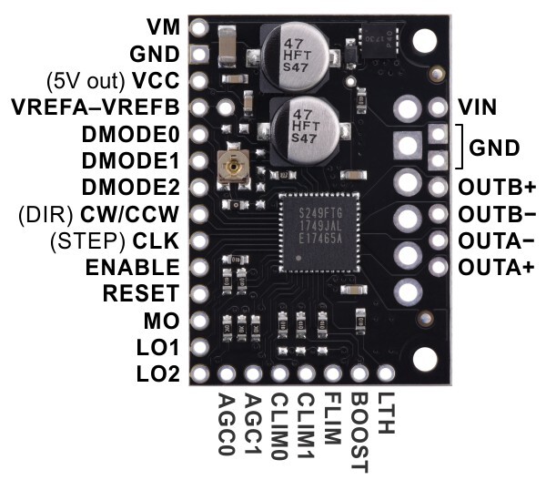 Pololu TB67S279FTG Stepmotor Driver Carrier 10V-47V 2974