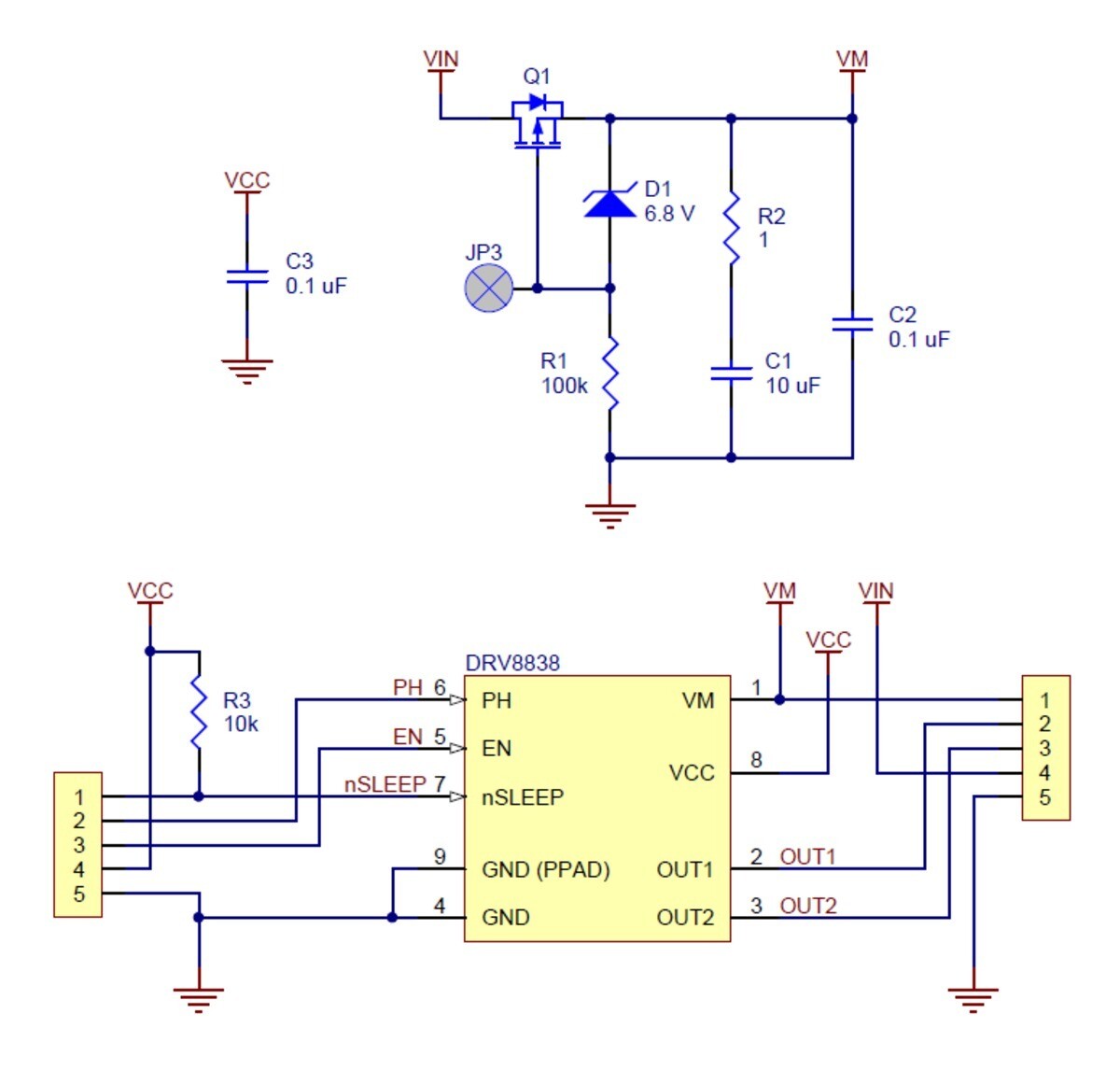 Pololu DRV8838 Single Brushed DC Motor Driver Carrier 2990