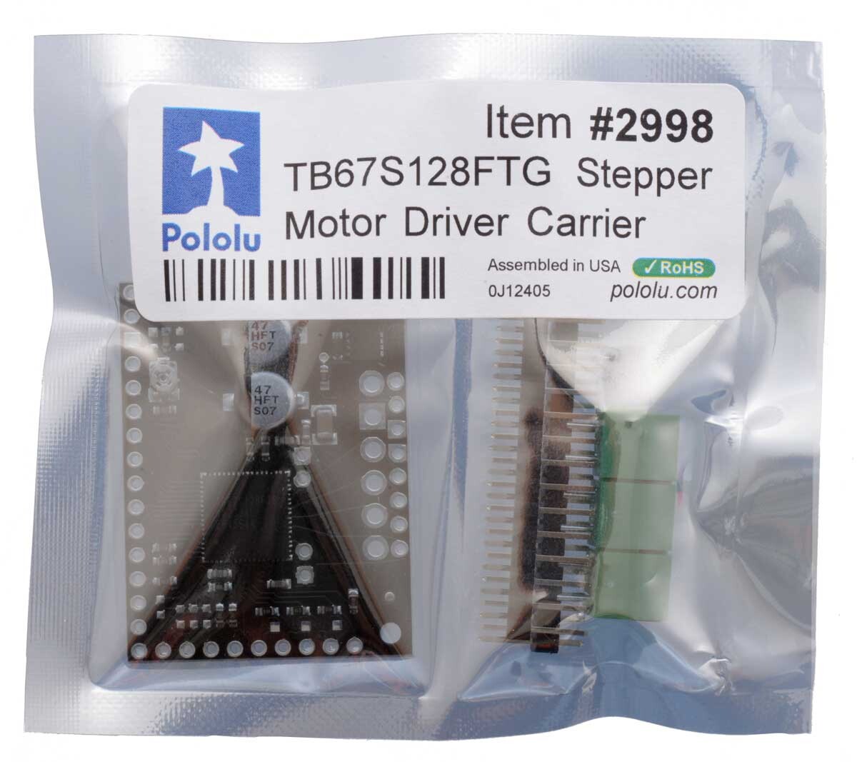 Pololu TB67S128FTG Steppermotor driver carrier 2998 2998