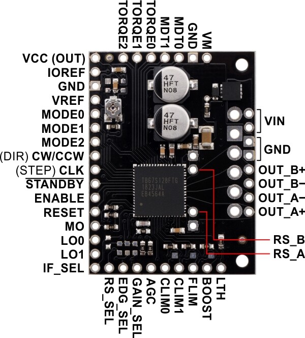 Pololu TB67S128FTG Steppermotor driver carrier 2998 2998