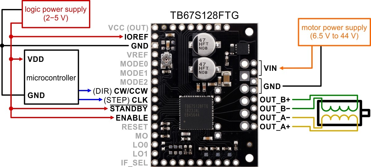 Pololu TB67S128FTG Steppermotor driver carrier 2998 2998