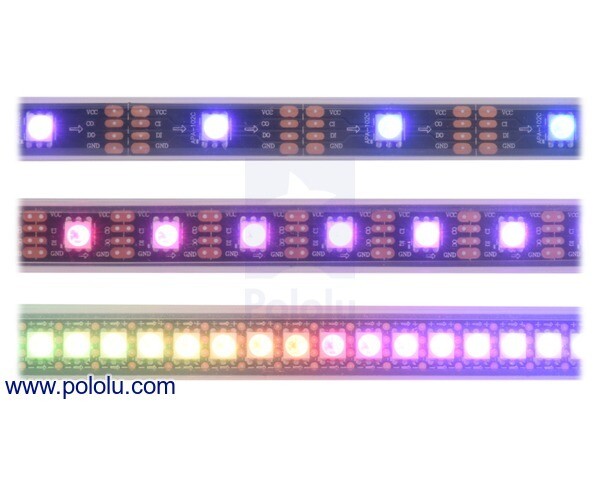 Pololu Adresserbar højdens RGB 72-LED Strip 5V 0.5m SK9822 3091
