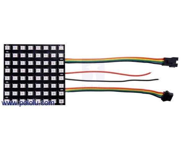 Pololu Adresserbar RGB 8x8-LED Fleksibel panel 5V 10mm grid SK9822 3092