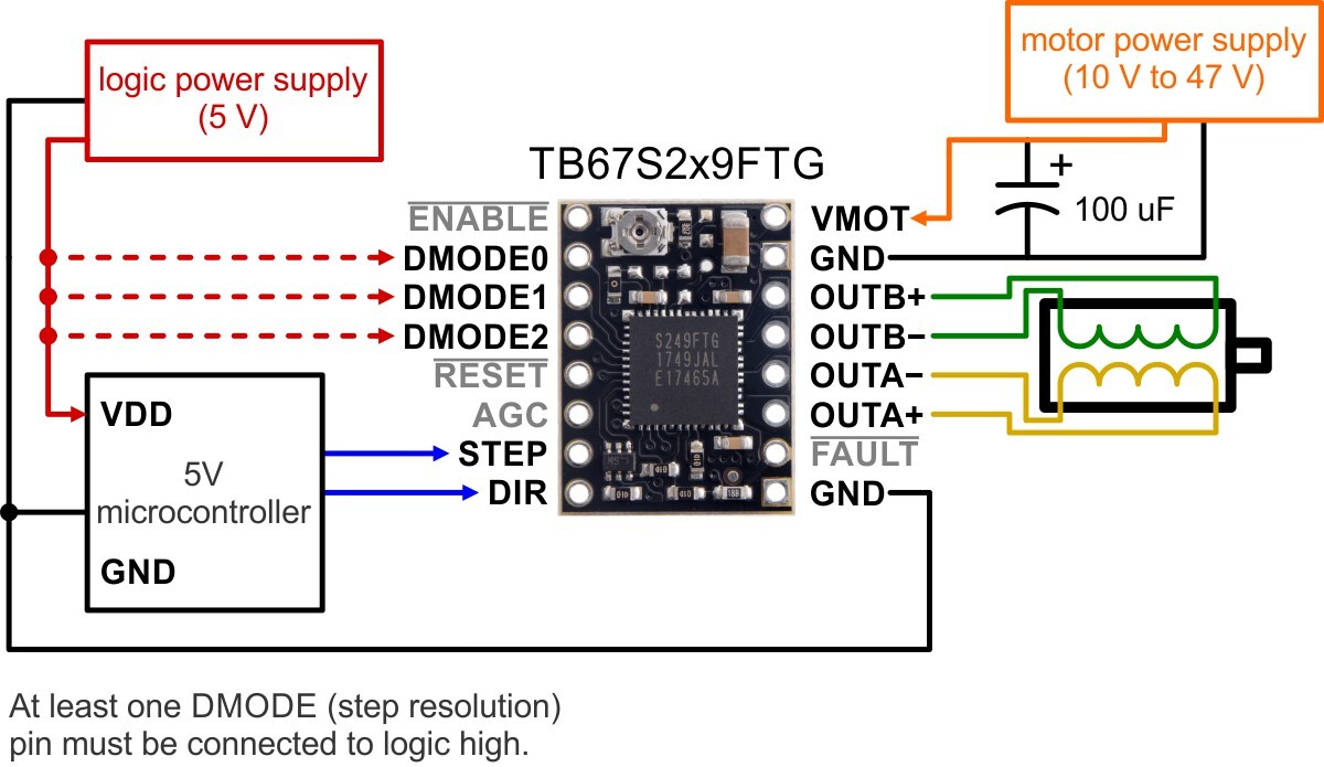 Pololu TB67S249FTG Kompakt Stepmotor Driver Carrier 3096
