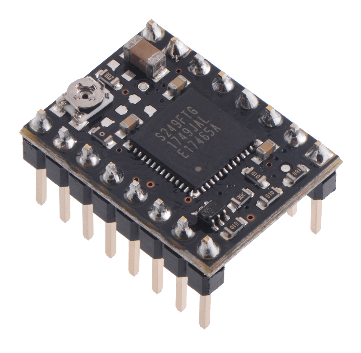 Pololu TB67S249FTG Kompakt Stepmotor Driver med Header Pins, solideret 3097
