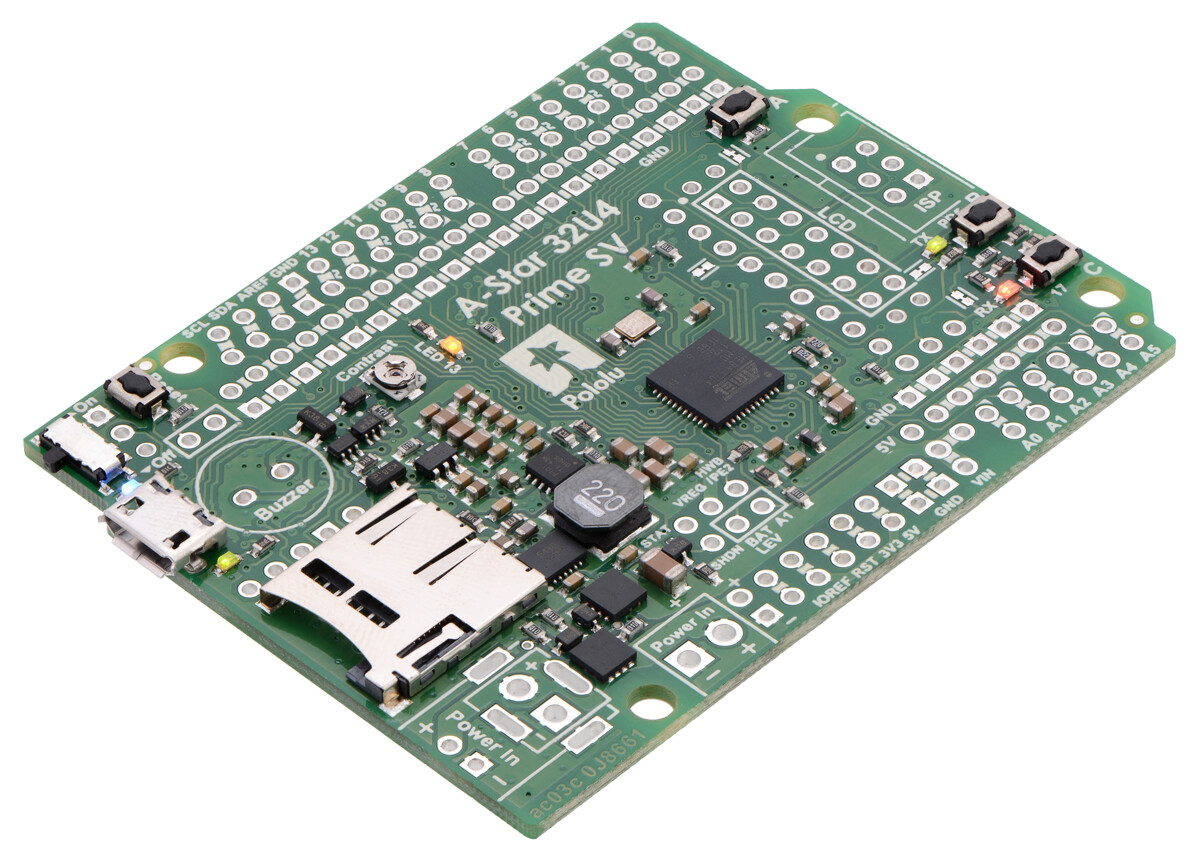 Pololu A-Star 32U4 Prime SV microSD (Kun SMT-komponenter) 3112