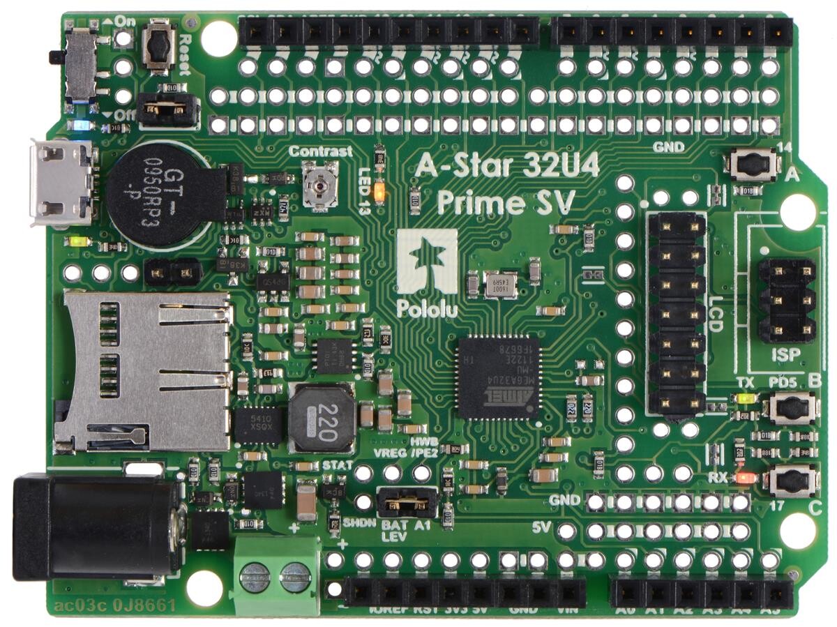 Pololu A-Star 32U4 Prime SV microSD med LCD 3115