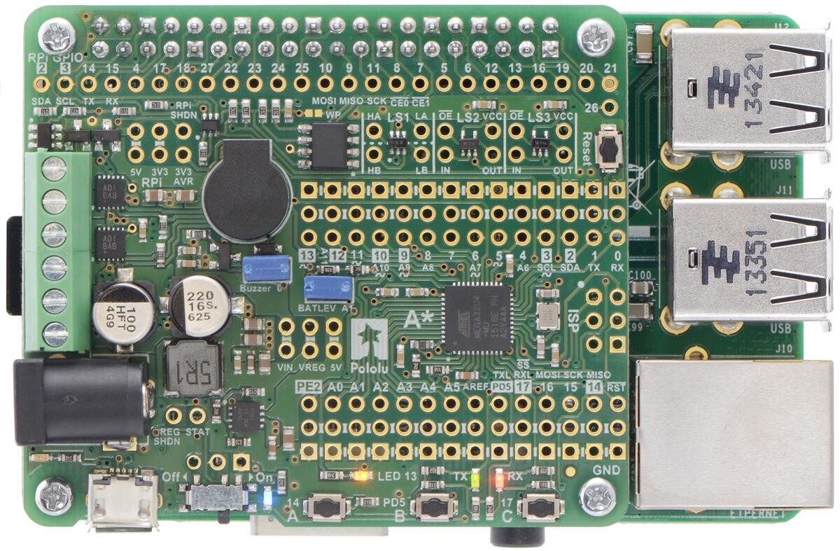 Pololu A-Star 32U4 Robot Controller SV med Raspberry Pi bro (Kun SMT-komponenter) 3118