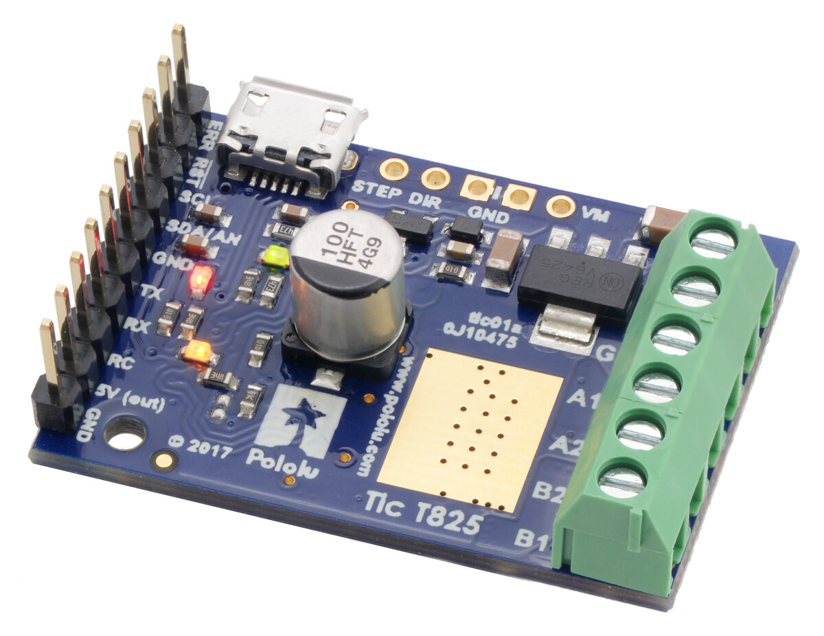 Pololu Tic T825 USB Multi-Interface Steppermotorcontroller (Kontakter lodet) 3130