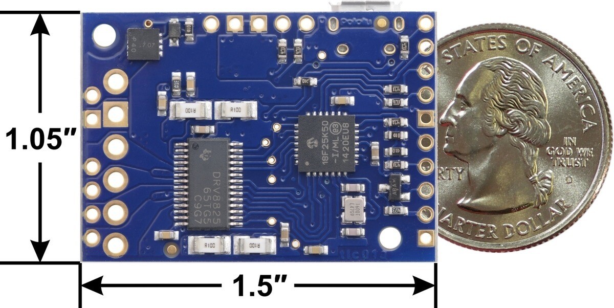 Pololu Tic T825 USB Multi-Interface Steppermotorcontroller (Kontakter lodet) 3130