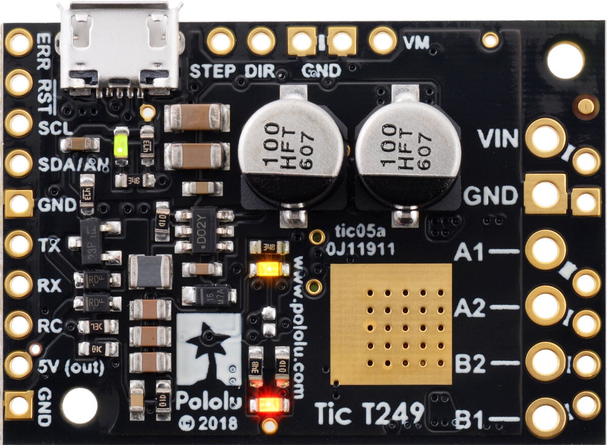 Pololu Tic T249 USB Multi-Interface Steppermotorcontroller (Kontakter lodet) 3138
