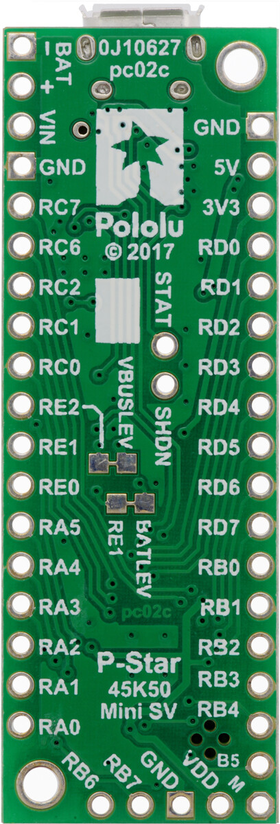 Pololu P-Star 45K50 Mini SV PIC18F45K50 programmerbar modul, Micro-USB interface, 3156
