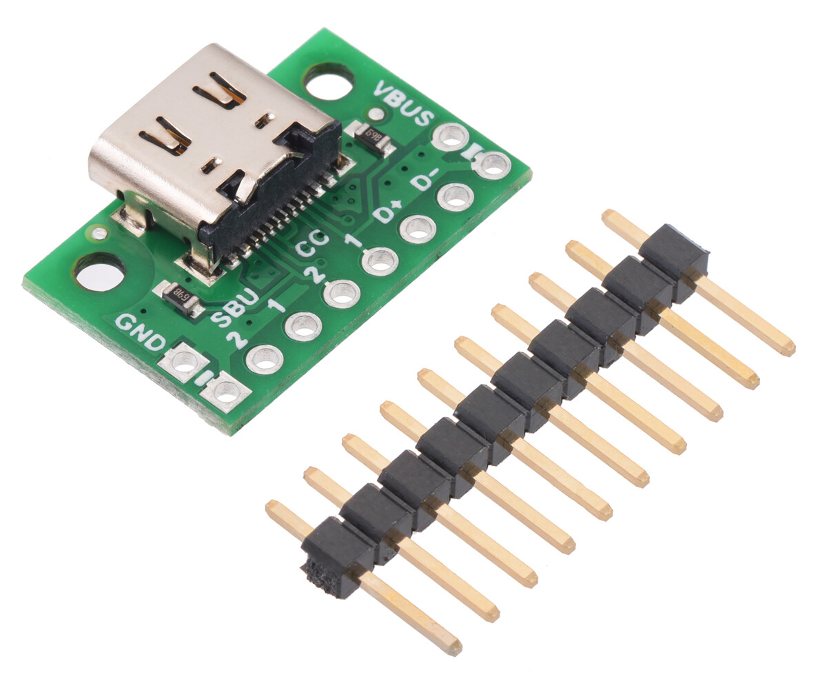 Pololu USB 2.0 Type-C Connector Breakout Board (usb07b) 3411
