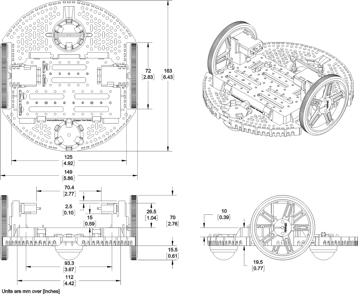 Pololu Romi Chassis Kit - Pink 3501