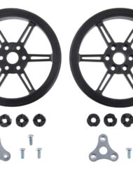 Pololu Multi-Hub hjul med indsats til 3mm og 4mm aksler - 80x10mm, sort, 2-pak 3690