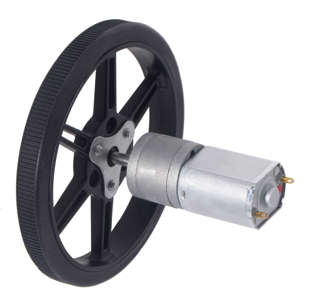 Pololu Multi-Hub hjul med indsats til 3mm og 4mm aksler - 80x10mm, sort, 2-pak 3690