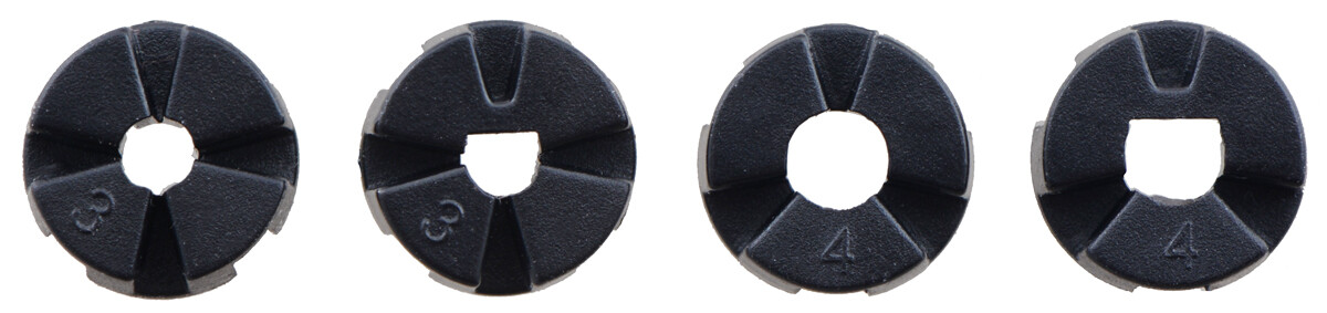 Pololu Multi-Hub hjul med indsats til 3mm og 4mm aksler - 80x10mm, sort, 2-pak 3690