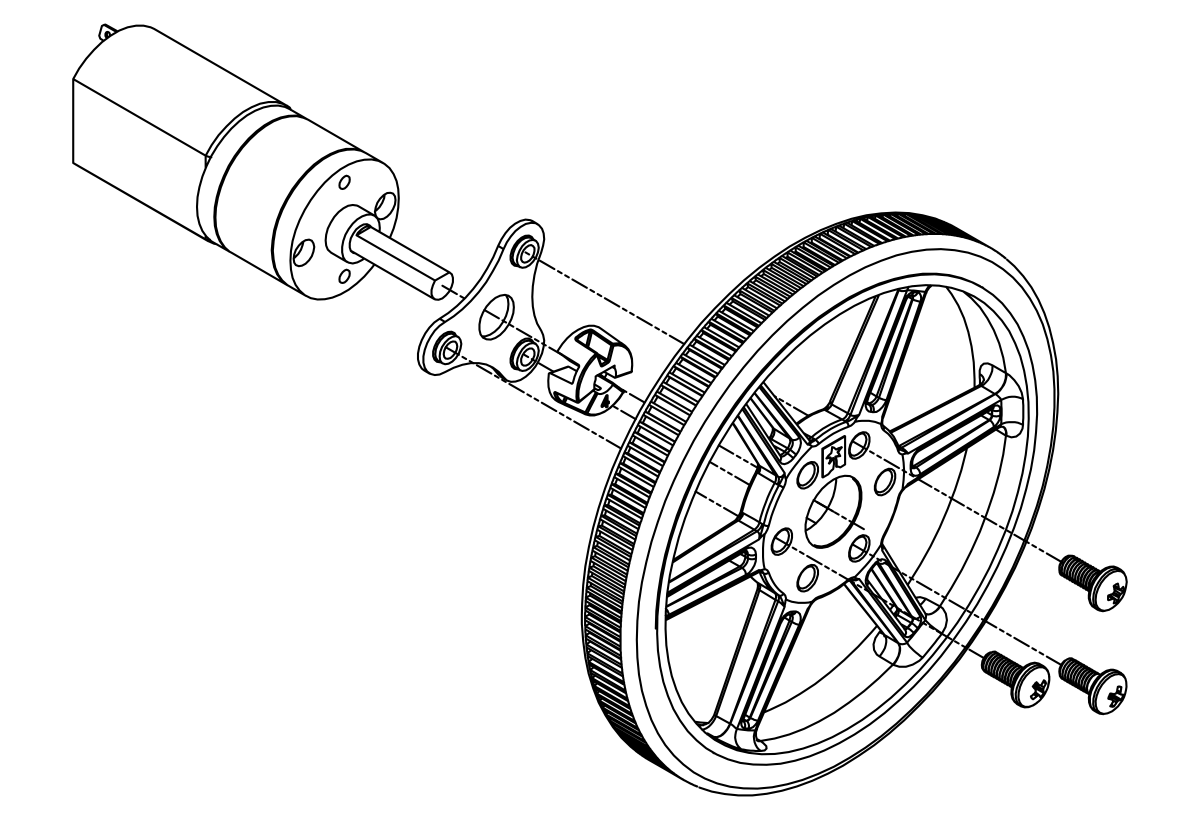 Pololu Multi-Hub hjul med indsats til 3mm og 4mm aksler - 80x10mm, sort, 2-pak 3690
