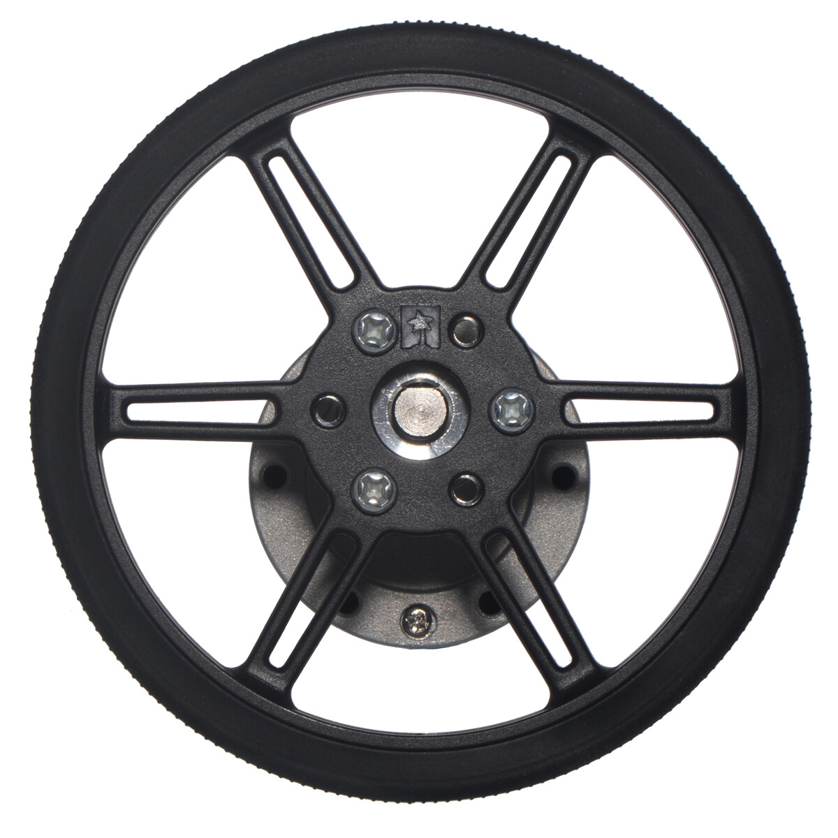 Pololu Multi-Hub hjul med indsats til 3mm og 4mm aksler - 80x10mm, sort, 2-pak 3690