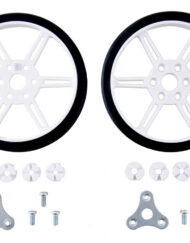 Pololu Multi-Hub hjul med indsats til 3mm og 4mm aksler - 80x10mm, hvid, 2-pak 3691