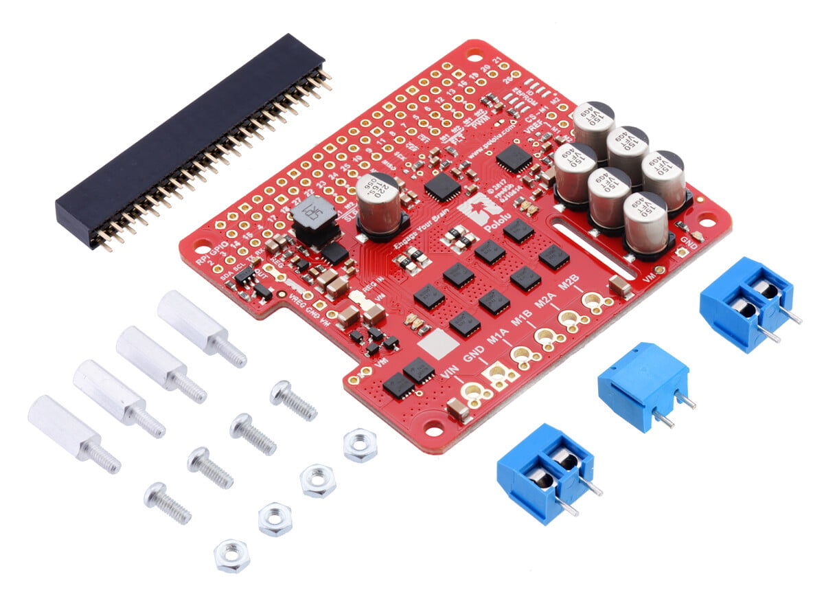 Pololu Dual G2 High-Power Motor Driver 18V18 for Raspberry Pi (Delvist sæt) 3750