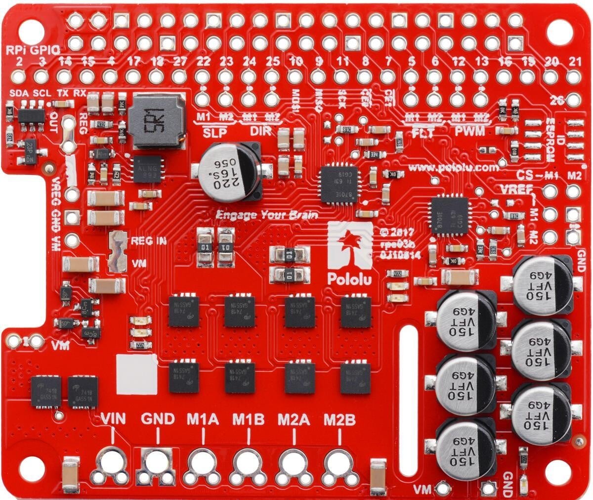 Pololu Dual G2 High-Power Motor Driver 18V18 for Raspberry Pi (Samlet) 3751