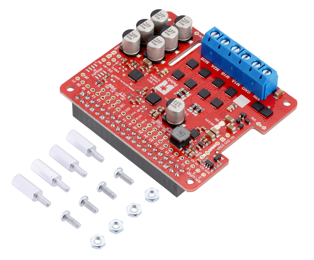 Pololu Dual G2 High-Power Motor Driver 24V14 til Raspberry Pi (Samlet) 3753