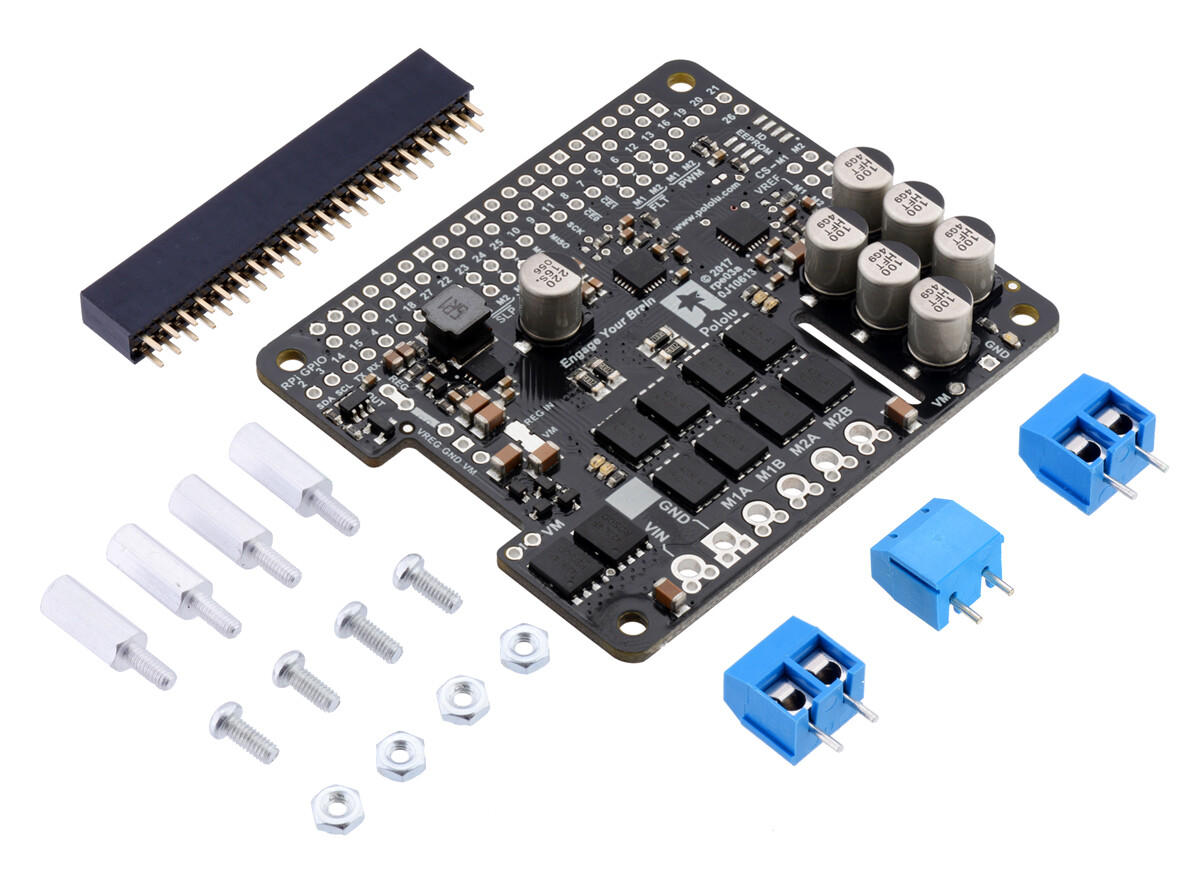 Pololu Dual G2 High-Power Motor Driver 24V18 til Raspberry Pi (Delvist sæt) 3756