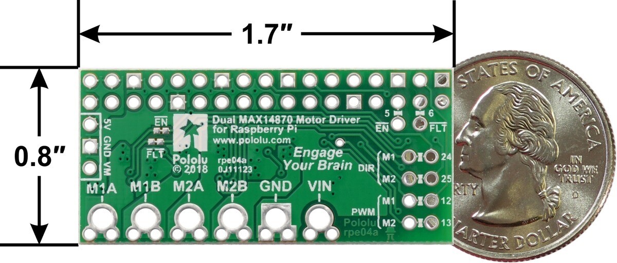 Pololu Dual MAX14870 Motor Driver for Raspberry Pi (Samlet) 3759