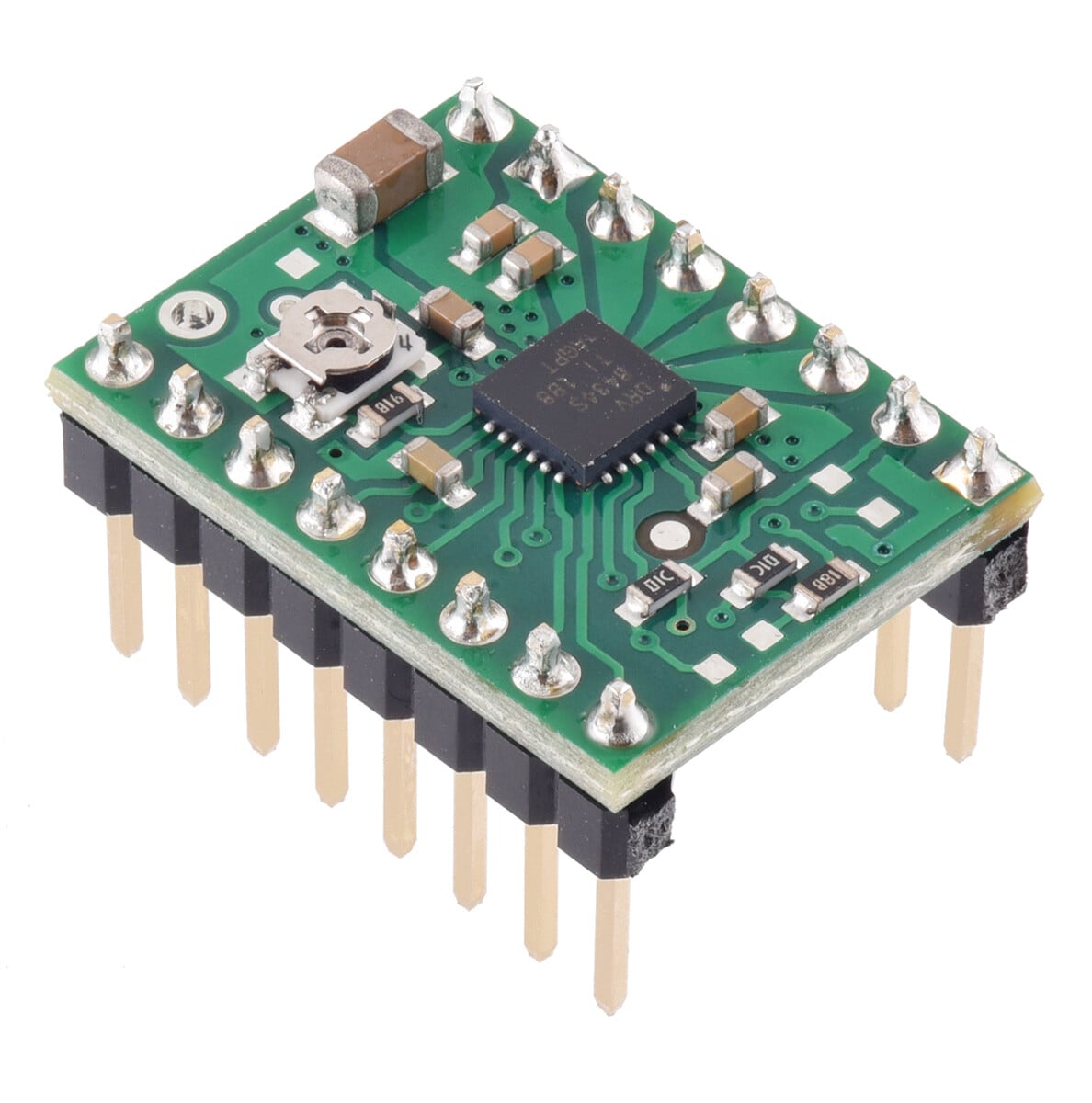 Pololu DRV8434S SPI Stepmotor Driver Carrier, Potentiometer for Maksimal Strømkontrol (Header Pins Solderet) 3767