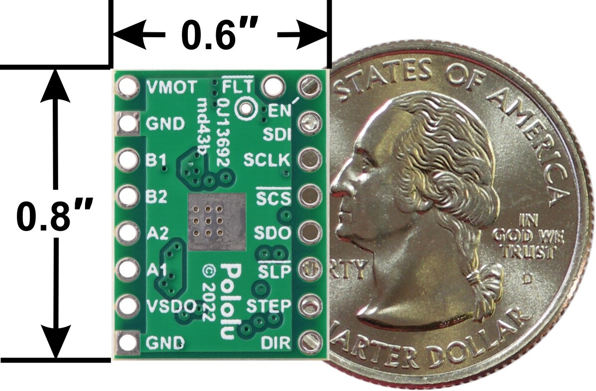 Pololu DRV8434S SPI Stepmotor-driver, 2A maks. strømudgang, 3768