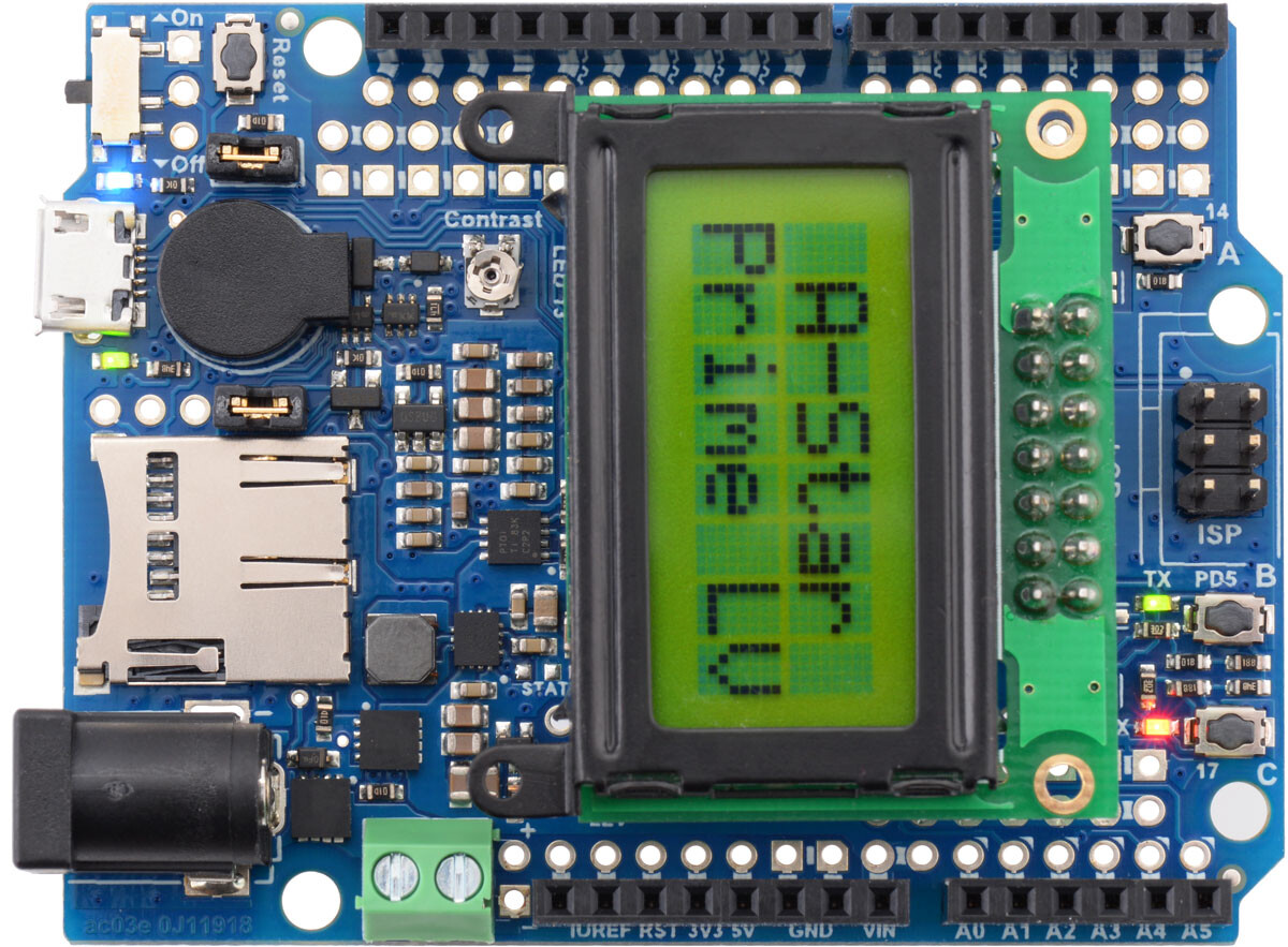 Pololu A-Star 32U4 Prime LV microSD med LCD 4009
