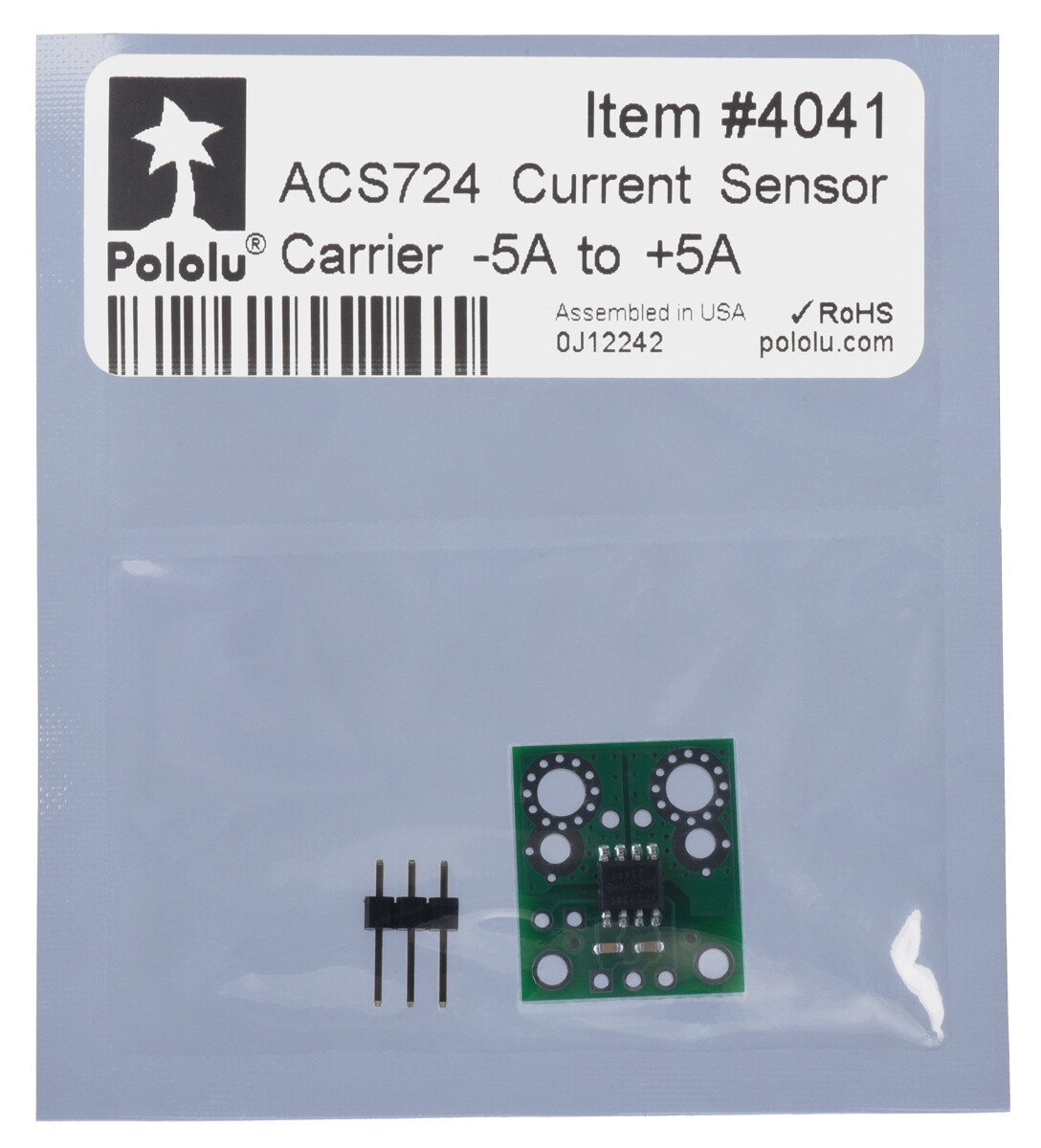 Pololu ACS724 Strømsensor Carrier -5A til +5A 4041